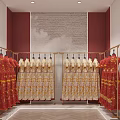 Red Yellow Patterned Wedding Dresses On Gold Hangers Wedding Dress Store