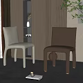 Modern Elegant Dining Chairs Light Gray And Dark Brown In Minimalist Interior Decor