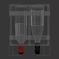 Modern Wine Rack With Metal Frame And Leather Straps Holding Wine Bottles