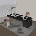 Desk and chair combination 3d model