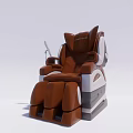 Brown And White Modern Massage Chair With Ergonomic Back And Leg Support