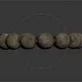 Handmade Round Bead Bracelet With Dark Gray Rough Surface For Daily Use 3d model
