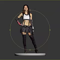 Female Fantasy Character With Arm Guards Standing By Mythical Creature On White Base