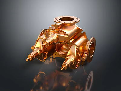 Gold Metallic Lighting Fixture Combination With Modern Design And Decorative Elements 3d model