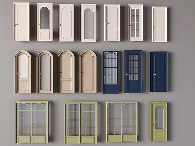 Sliding Doors in Various Styles Colors and Glass Designs for Home Interiors 3d model