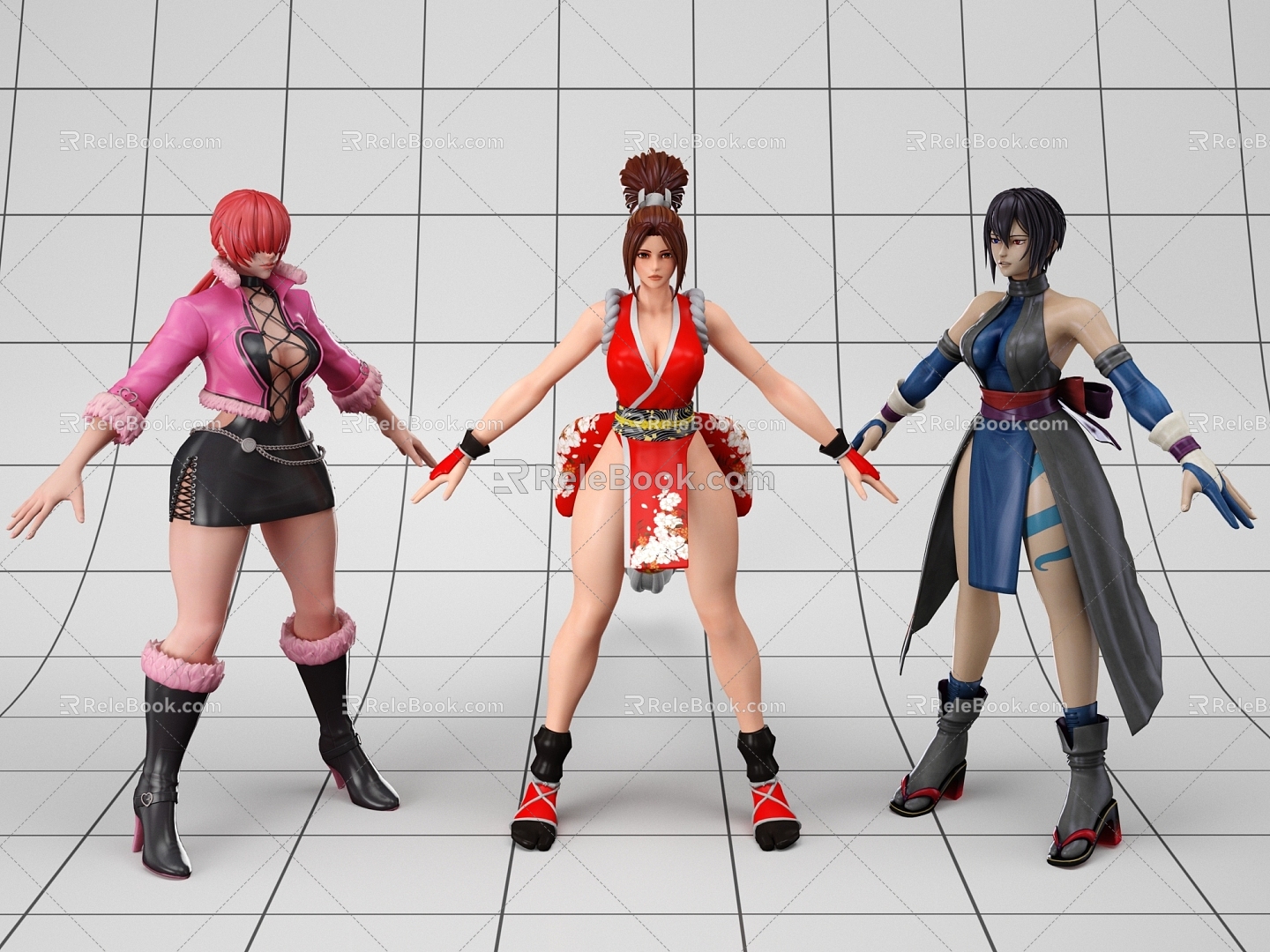 Game Role King of Fighters Soul Arcade Sexy Charmie Charmie Shamil Mowless Fire Dance shiki Beauty 3d model