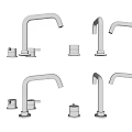 Modern Stainless Steel Faucets With Durable Design And Matching Control Knobs For Kitchen Bathroom 3d model