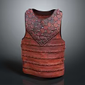 Leather Vest With Braided Pattern And Rivet Details In Vintage Design 3d model