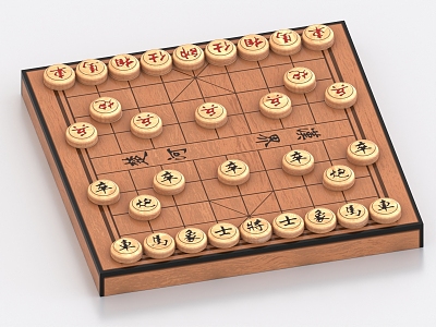 Chinese chess entertainment chessboard 3d model