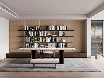 Modern Home Study 3d model