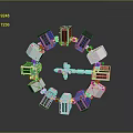 Mechanical Structure With Circular Arrangement Of Interconnected Modular Units And Central Connection 3d model
