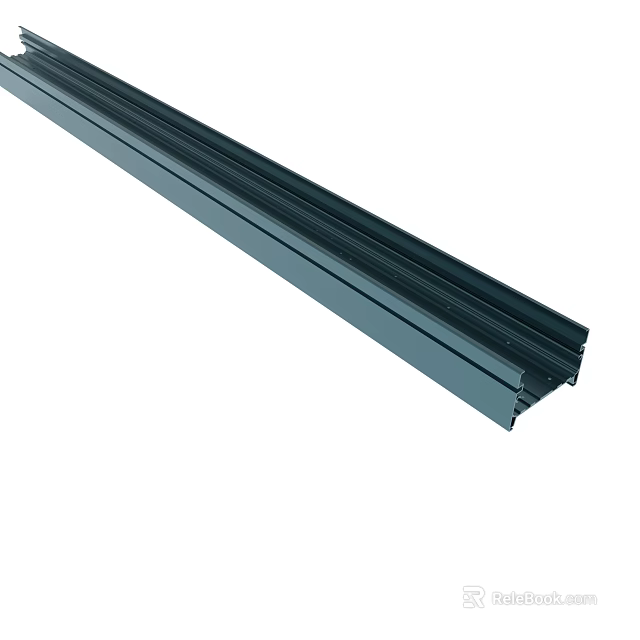 Heavy Duty Aluminum Metal Profile With Slotted Design For Industrial Use 3d model 