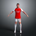 Arsenal Red Football Jersey With Fly Emirates Logo And Number 44 Sports Equipment