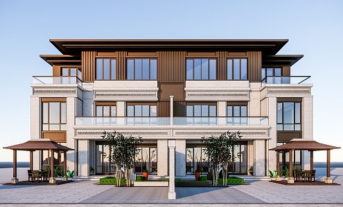 New Chinese Townhouse New Asian Townhouse 3d model