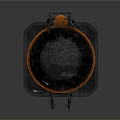 Empty Transparent Glass Jar With Metal Clasp And Orange Seal On Smooth Surface