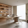 Modern Cream Style Study 3d model
