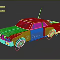 Red And Blue Racing Car Model With Antenna Red Marked Wheels And Spirit Lettering