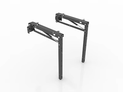 Black Iron Wall Mounted Brackets For Heavy Duty Shelf Support 3d model