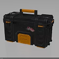 Black Toolbox With Orange Handle And Sturdy Design For Secure Tool Storage