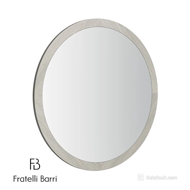 Round Decorative Mirror With Modern Textured Frame For Home Interior Design 3d model 