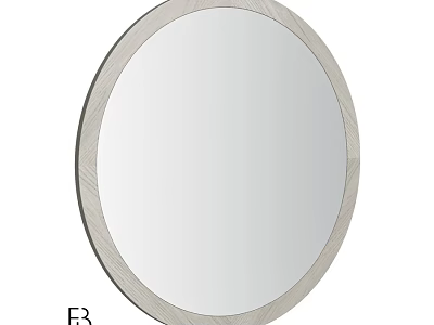 Round Decorative Mirror With Modern Textured Frame For Home Interior Design 3d model