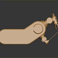 Golden Metallic Industrial Equipment with Smooth Surface Knobs and Mechanical Connecting Parts