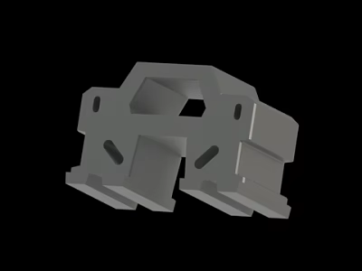 Gray Mechanical Structural Component 3D Model With Holes And Connectors 3d model