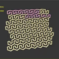 White Geometric Decorative Panel With Repeating Interlaced Wave Pattern On Dark Background 3d model