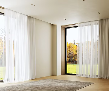 modern gauze curtain 3d model