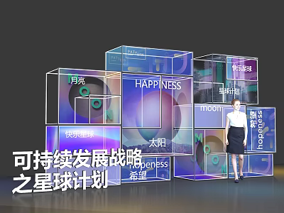 Sustainable Development Planet Program Display With Future Technology Hope And Happiness 3d model
