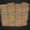 Stacked Burlap Sacks In Brown Beige For Household Storage Supplies