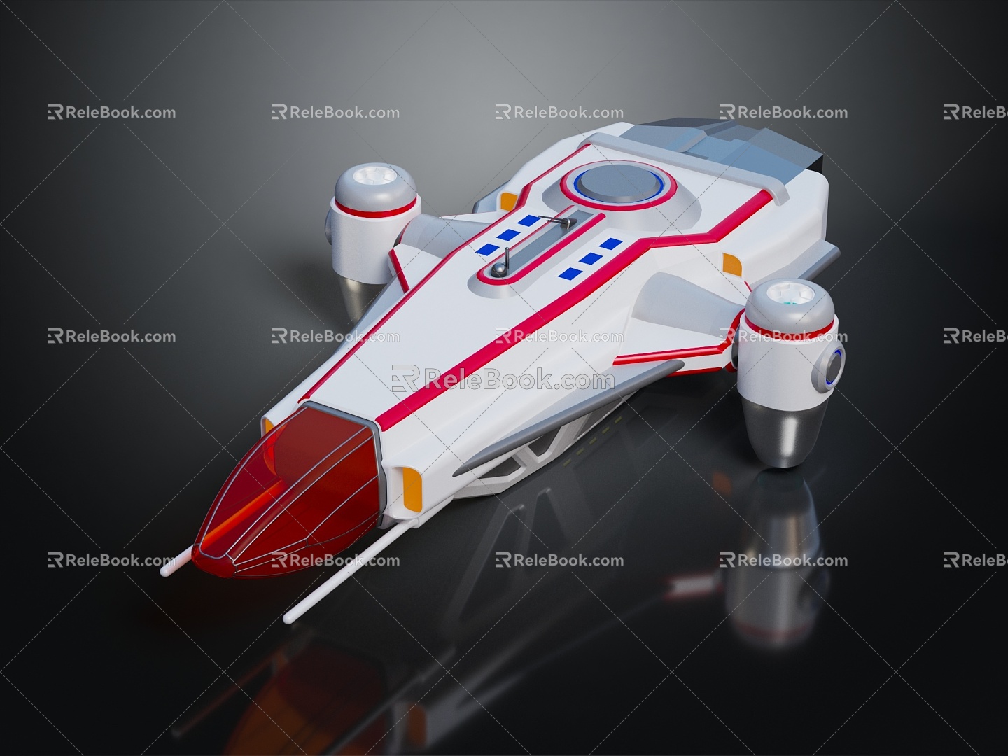 Modern Aircraft Space Plane Space Vehicle Science Fiction Plane 3d model