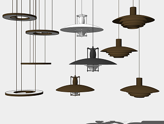 Modern chandelier metal small chandelier combination 3d model