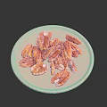 Roasted Pecans On White Plate Healthy Nut Snack For Daily Eating