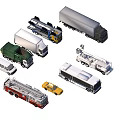 Various Types of Utility Vehicles Including Fire Truck Ambulance Bus and Trucks