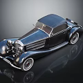 Elegant Vintage Classic Car With Curved Body Chrome Details And White Wall Tires