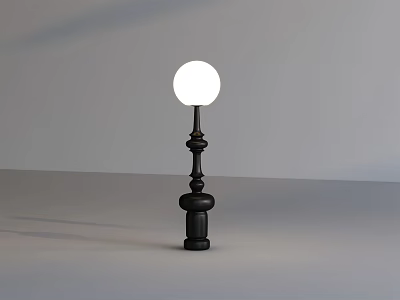Modern Table Lamp With Black Base And White Spherical Shade For Home Decor 3d model