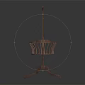 Classic Wooden Baby Crib With Curved Railings And Rocking Stand Design