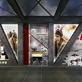 Historical Exhibition Hall with Jinpu Railway Bridge Structure and Mural Art Depicting Historical Scenes