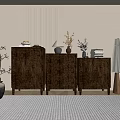 Middle Ancient Style Side Cabinet Simple Style Cabinet Whole Cabinet Dining Side Cabinet Balcony Cabinet Locker Entrance Cabinet 3d model