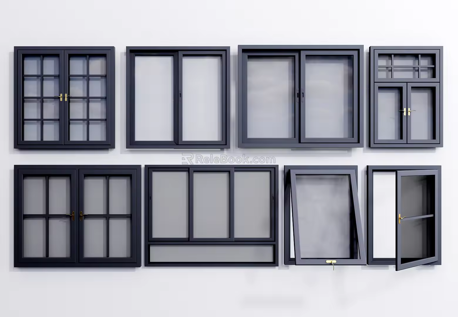 Modern sliding window sliding window single window 3d model
