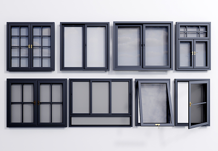 Modern sliding window sliding window single window 3d model