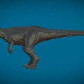 Realistic Dinosaur Model With Open Mouth Standing On Blue Background 3d model