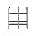 Sturdy Metal Frame Open Shelf Unit With Four Tier Wooden Shelves For Home Storage