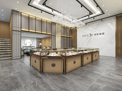 New Chinese Jewelry Store Basement 3d model