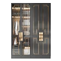 Modern Luxury Wardrobe Design With Glass Doors Gold Trim And Organized Storage Shelves