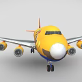 Yellow Airplane With Mario Luigi And Game Characters Body Decals Colorful Wings And Star Decorations