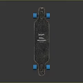 Sports Equipment Longboard Skateboard With Blue Wheels And Black Wooden Deck For Sports