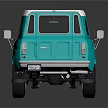 Vintage Turquoise SUV Featuring White Roof Classic Body White Wheels on Gray Background