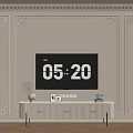 Elegant TV Stand With Decorative Wall And Modern TV Screen Vase Photo Frame